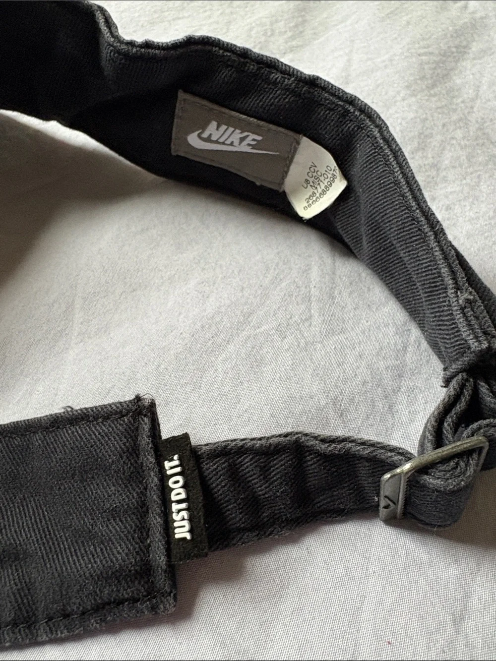 Nike Black Visor with White Embroidered Logo